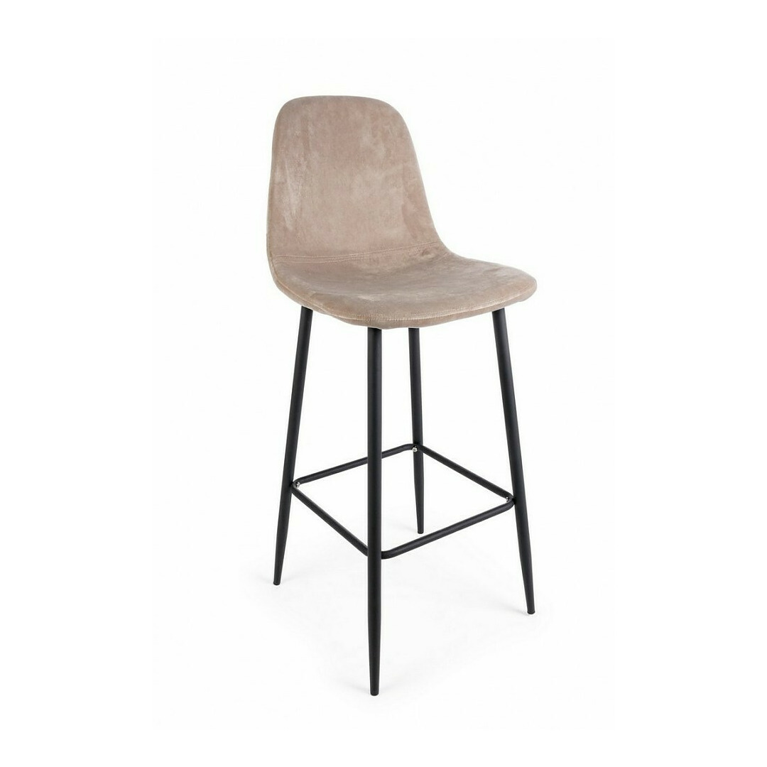 2-jų baro kėdžių komplektas Irelia, aksomas, pilkšvai rudos spalvos