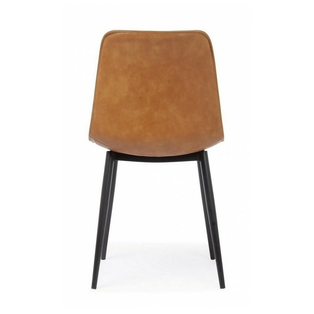 Kėdė Kyra, dirbtinė oda, vintažo stilius, sendintos rudos spalvos, 2 vnt.