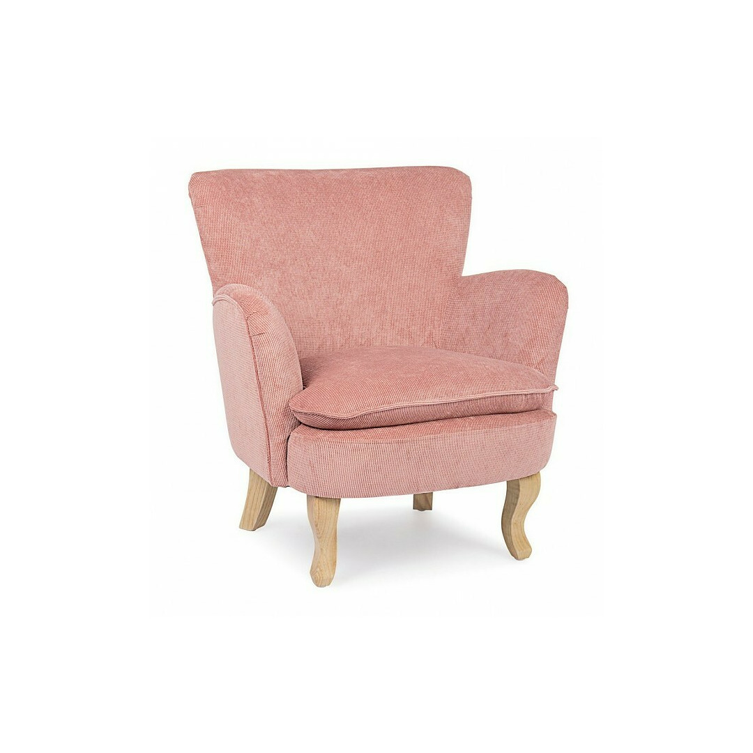 Fotelis Chenille, rožinės spalvos