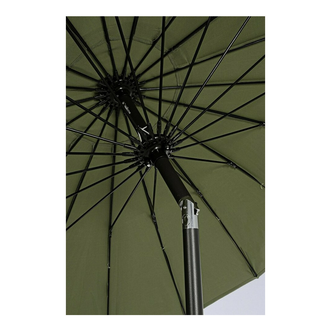 Lauko skėtis Atlanta, tamsiai pilkos / alyvuogių spalvos, 270 cm