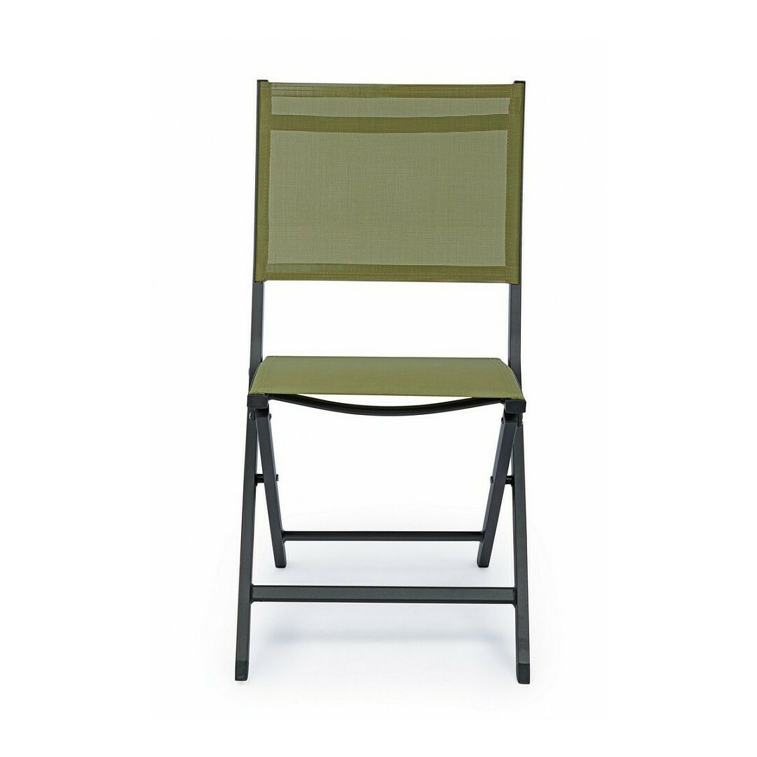 Sulankstoma lauo kėdė Elin, tamsiai pilkos / žalios spalvos, 4 vnt.