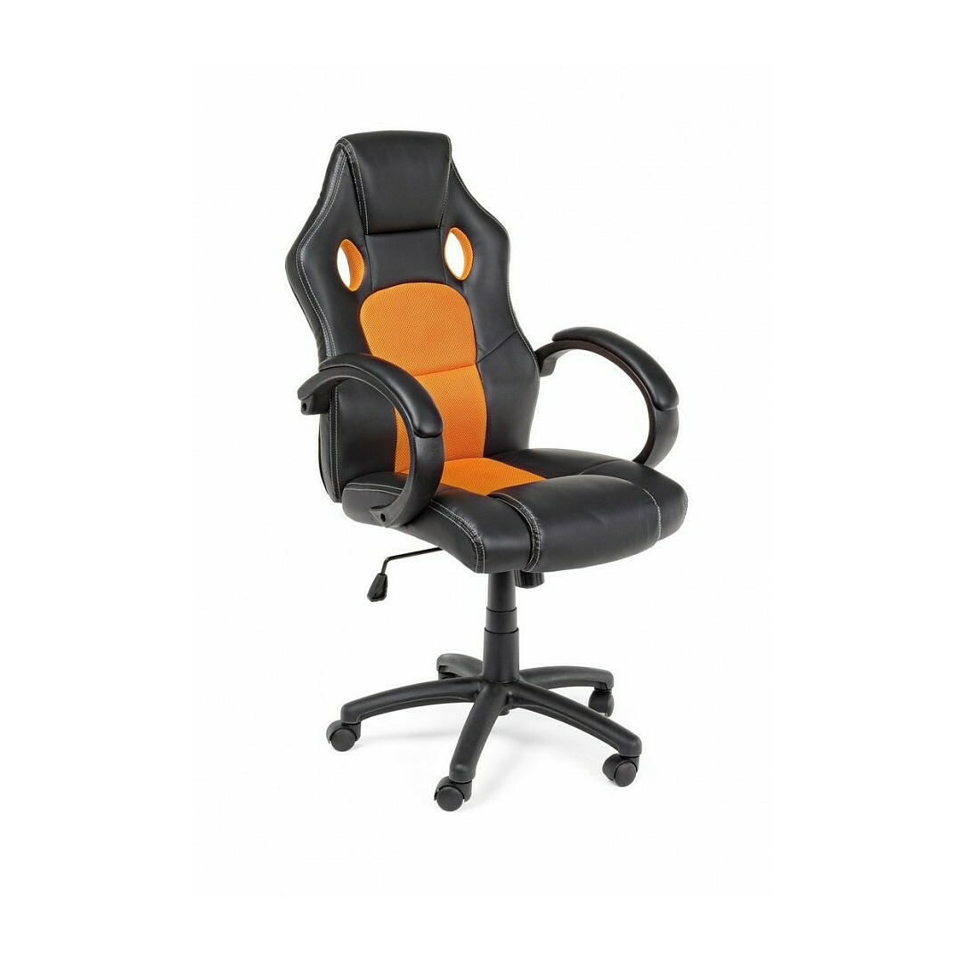 Biuro kėdė Racing, juodos / oranžinės spalvos