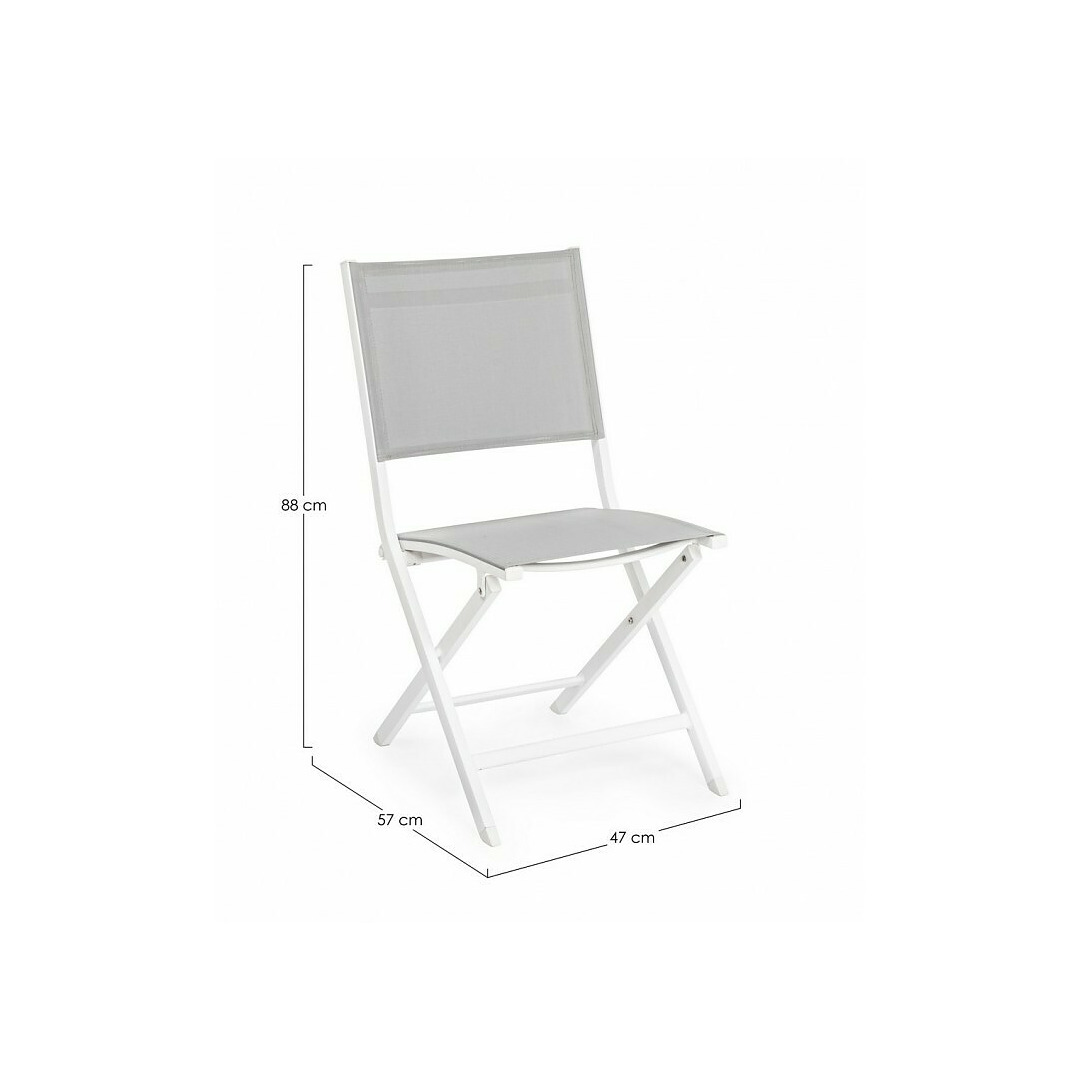 Sulankstoma lauko kėdė Elin, baltos spalvos, 4 vnt.