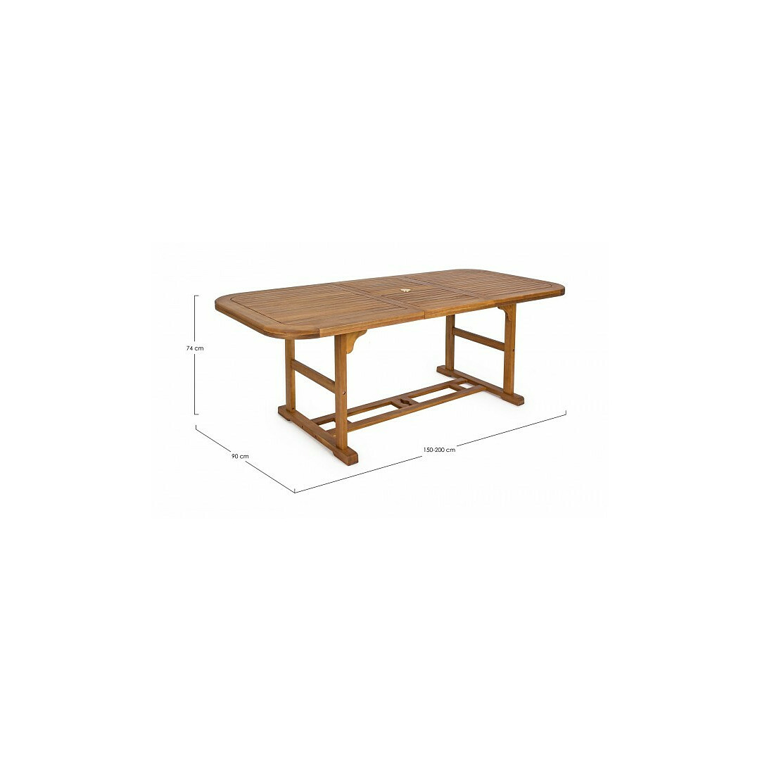 Lauko stalas su prailginimu Noemi, stačiakampės formos, 150-200x90 cm