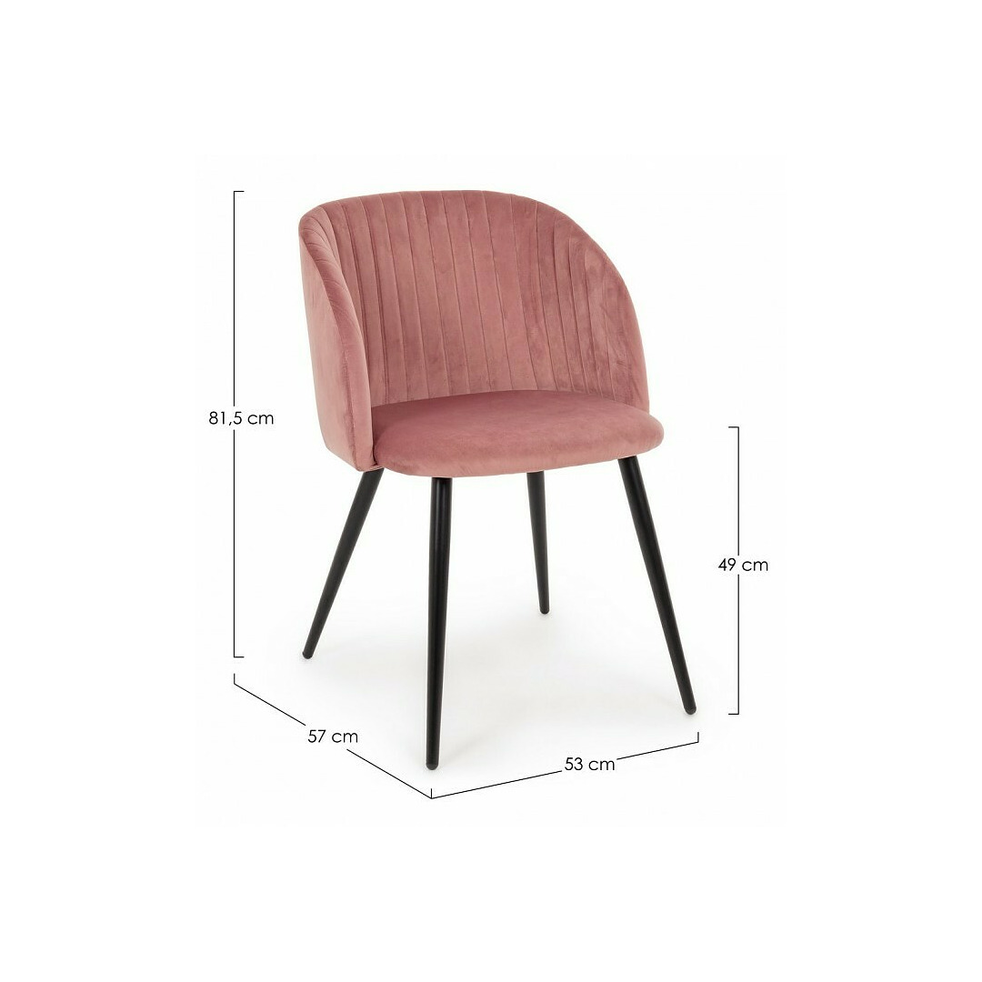 Kėdė Queen, aksomas, rožinės spalvos, 2 vnt.