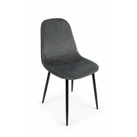 4-ių valgomojo kėdžių komplektas Irelia, aksomas, tamsiai pilkos spalvos