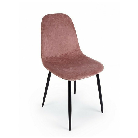 4-ių valgomojo kėdžių komplektas Irelia, aksomas, rožinės spalvos