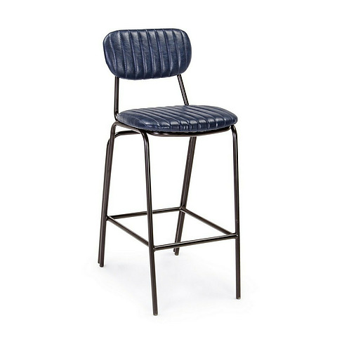 Baro kėdė Debbie, vintažo stilius, mėlynos spalvos