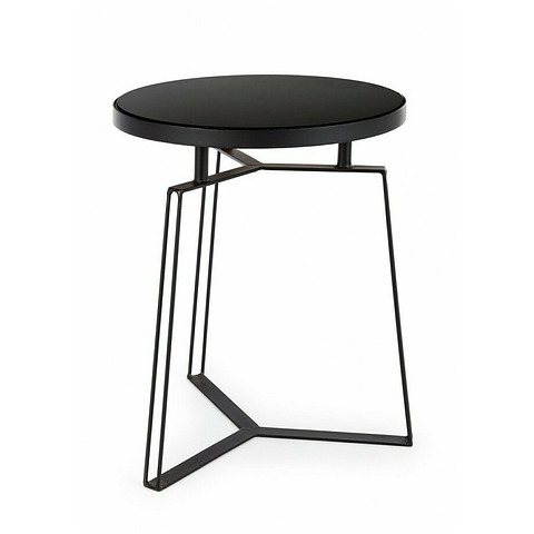 Šoninis staliukas Zaira, juodos spalvos, skersmuo 40 cm