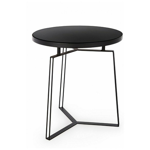 Šoninis staliukas Zaira, juodos spalvos, skersmuo 50 cm