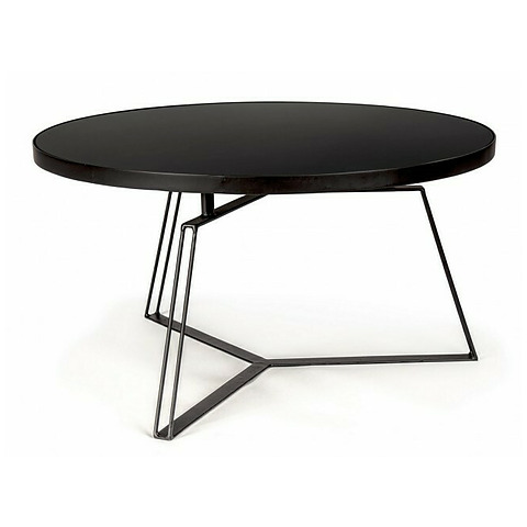 Kavos staliukas Zaira, juodos spalvos, skersmuo 70 cm