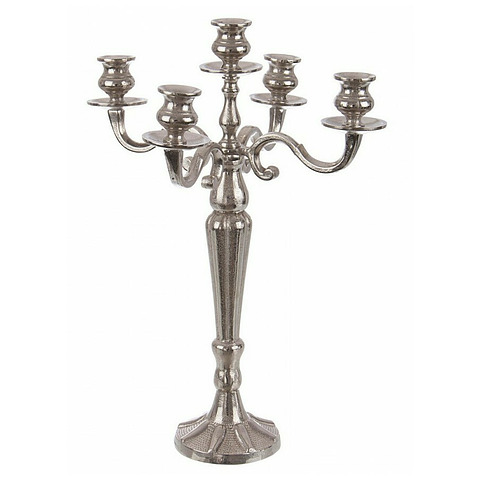 Žvakidė Laryn, 5 žvakės, sidabrinės spalvos, aukštis 52 cm