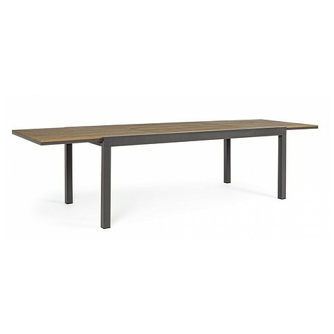 Lauko stalas su prailginimu Elias, tamsiai pilkos spalvos, 200-300x95 cm