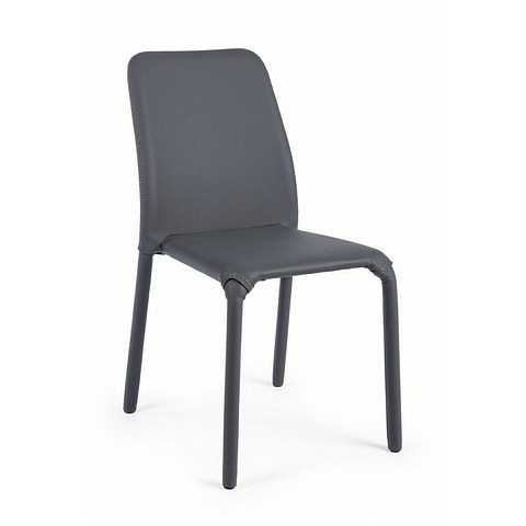 4-ių valgomojo kėdžių komplektas Pathos, dirbtinė oda, pilkos spalvos