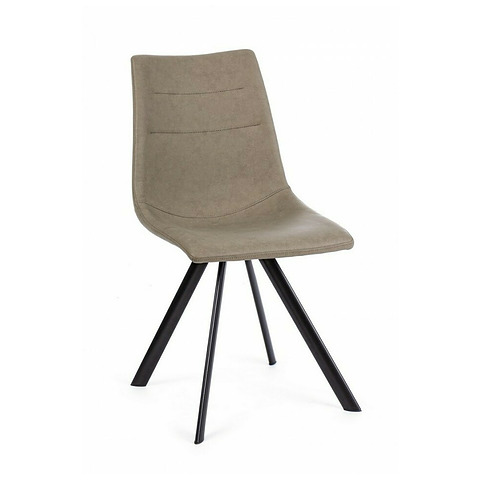 4-ių valgomojo kėdžių komplektas Alva, dirbtinė oda, pilkšvai rudos spalvos