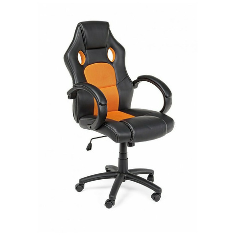 Biuro kėdė Racing, juodos / oranžinės spalvos
