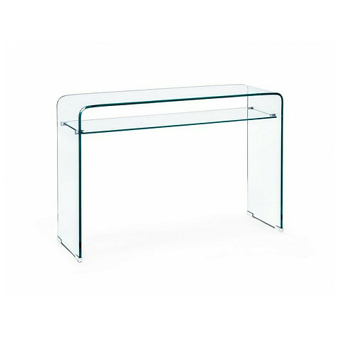 Konsolė Iride, 2 lentynos, stačiakampės formos, stiklas 100x35 cm