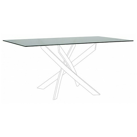 Stalviršis stalui George, stačiakampės formos, dūminio atspalvio, skersmuo 160x90