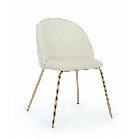 4-ių valgomojo kėdžių komplektas Tanya, aksomas, baltos spalvos