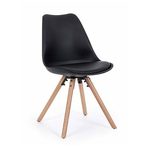 4-ių valgomojo kėdžių komplektas New Trend, juodos spalvos
