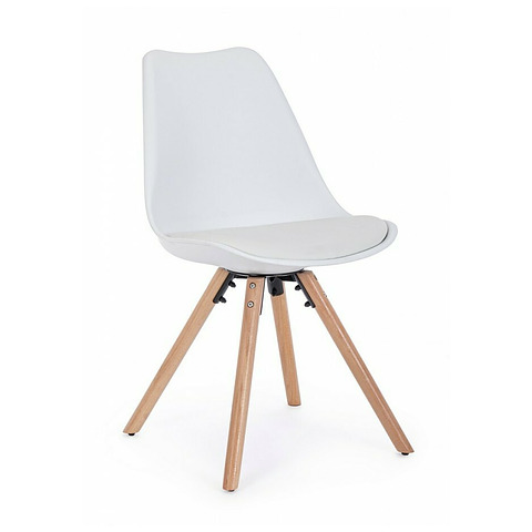 4-ių valgomojo kėdžių komplektas New Trend, baltos spalvos