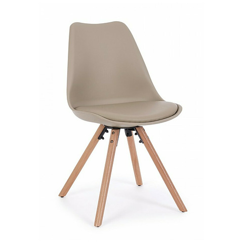 4-ių valgomojo kėdžių komplektas New Trend, pilkšvai rudos spalvos