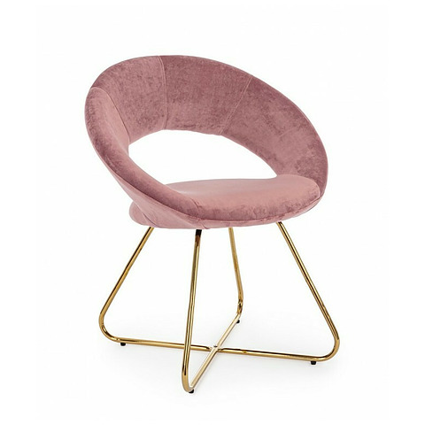 2-ių valgomojo kėdžių komplektas Vanity, aksomas, rožinės spalvos