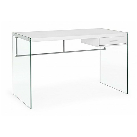 Rašomasis stalas Suami, 1 stalčius, baltos spalvos