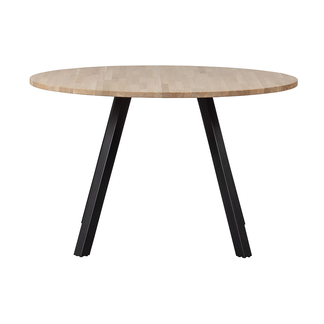 Stalas Tablo, 120 cm skersm., ąžuolas, kvadratinės kojos