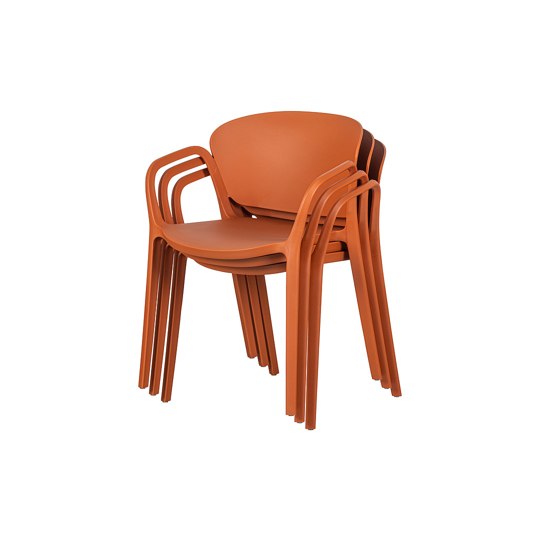 Kėdė Bent, plastikas (rausvai ruda), 4 vnt.