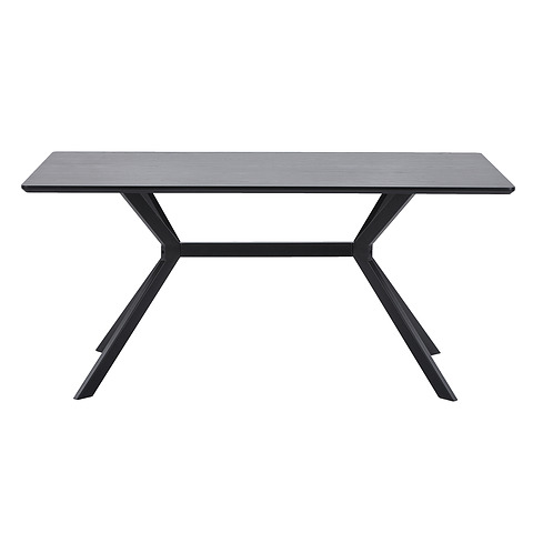 Valgomojo stalas Bruno, stačiakampis, 200x90 cm, MDF (juoda)