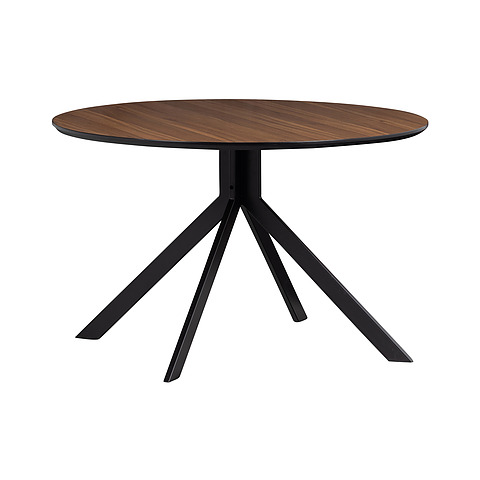 Valgomojo stalas Bruno, 120 cm skersm., MDF (juoda)
