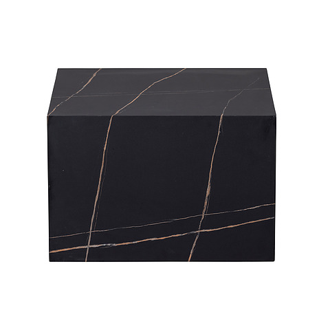 Kavos staliukas Benji, 60x60 cm, marmuro imitacija (juoda)