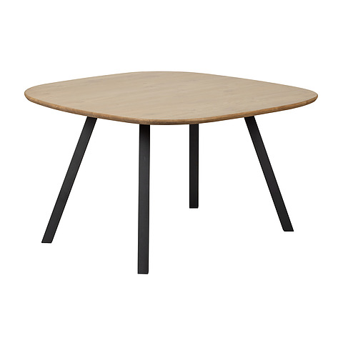 Stalas Tablo, 130x130 cm, kvadratinės kojos, ąžuolo mediena (natūrali)