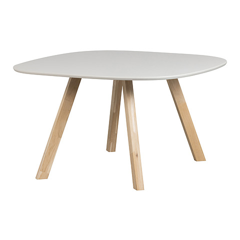 Stalas Tablo, 130x130 cm, kvadratinės kojos, uosio mediena (pilkšva)
