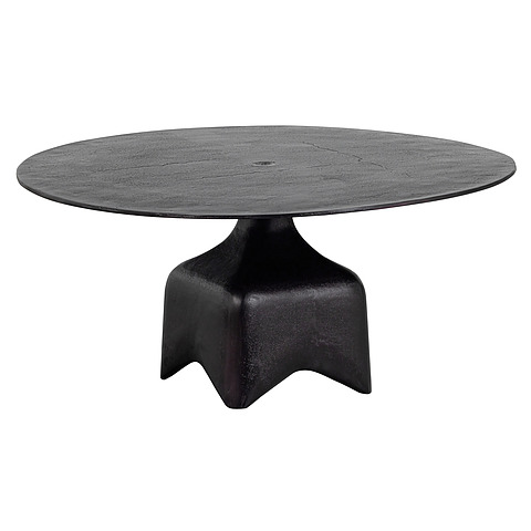 Kavos staliukas Foss, 40x75 cm skersm., aliuminis (sendinta juoda / ruda)