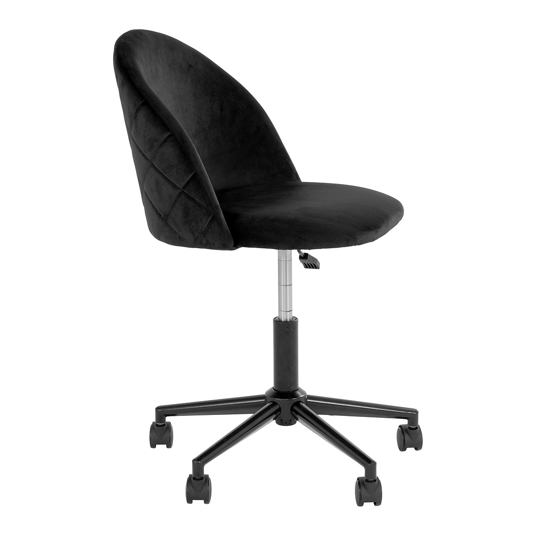 Biuro kėdė Geneve, velvetas, juodos kojos (juoda)