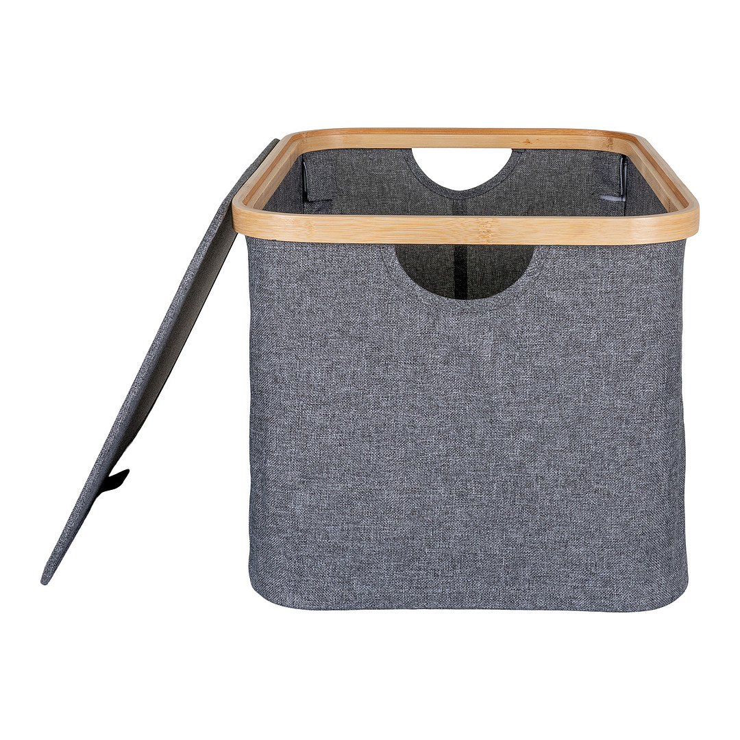 Krepšys, bambukas Noto, tekstilė, 30x45x25 cm (tamsiai pilka)