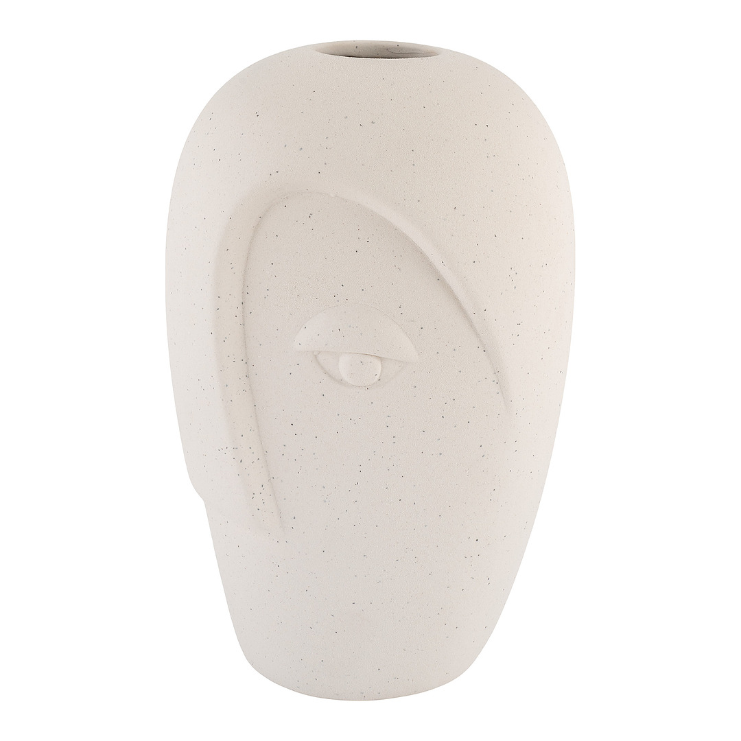 Vaza, su veidu, 12,5x13x19.5 cm, keramika (smėlinė)