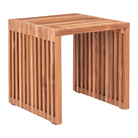 Šoninis staliukas Pego, tikmedžio mediena, 40x40x40 cm (natūrali)