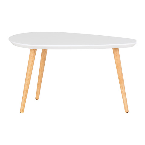 Kavos staliukas Vado, natūralios spalvos kojos, 40x70x40 cm (balta)