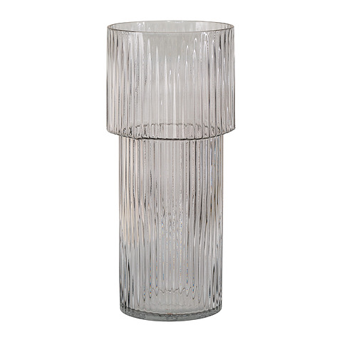 Vaza, 17.5x40 cm, pūstas stiklas (skaidri)