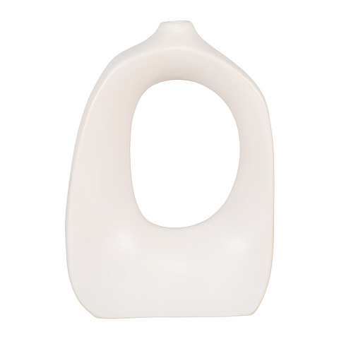 Vaza, aptakios formos, 9x20x27.5 cm, keramika (balta)