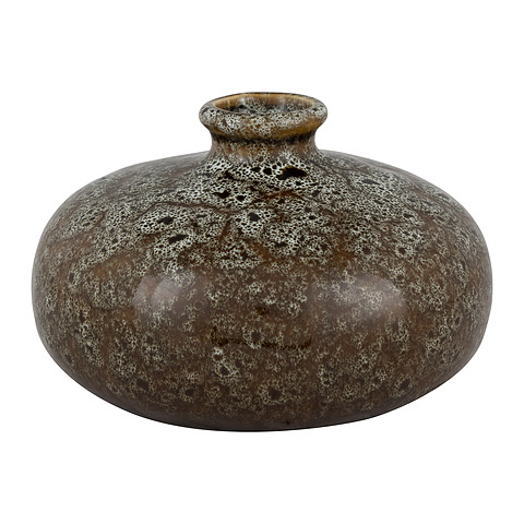 Vaza, apvali, 12x8 cm, keramika (žalia)