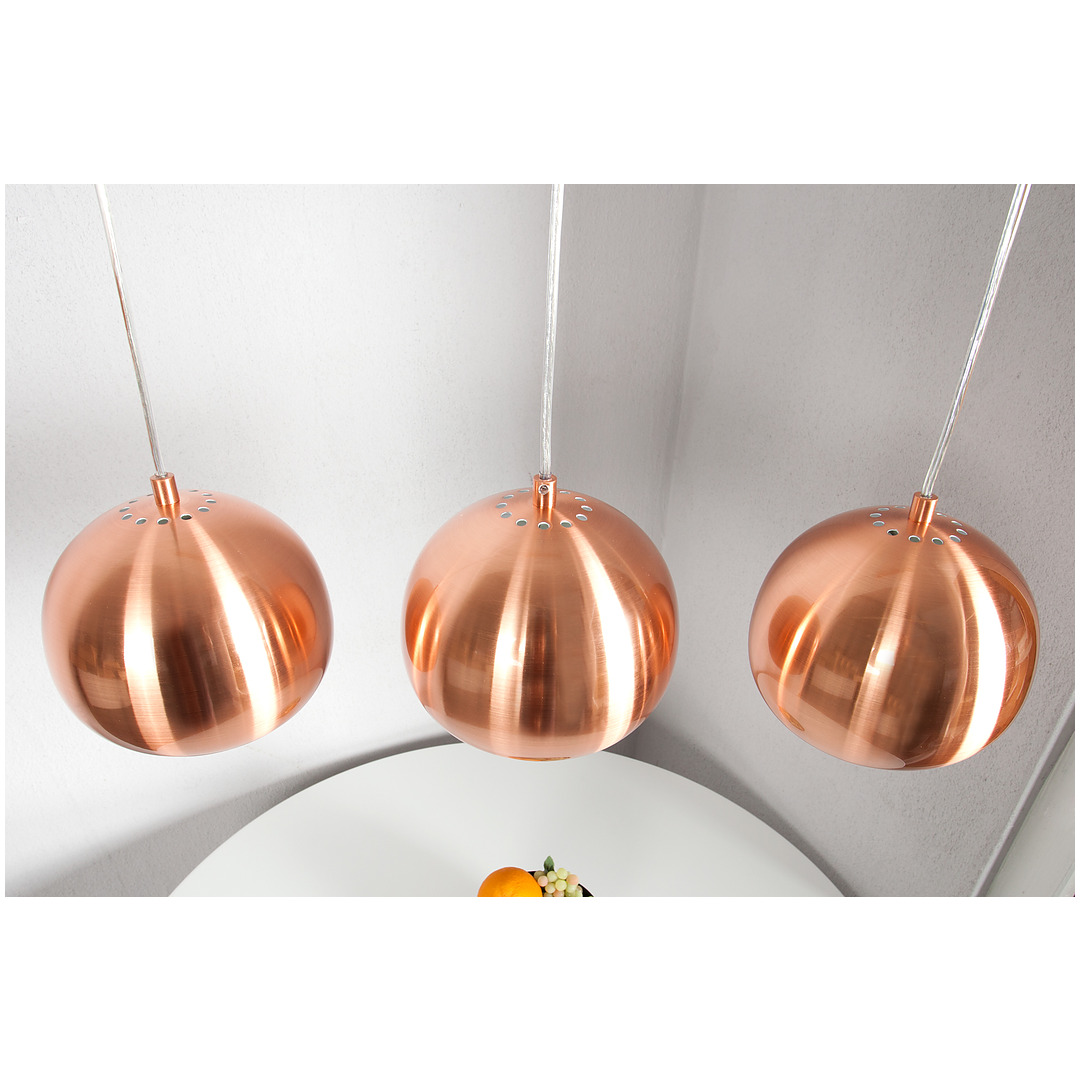 Pakabinamas šviestuvas Copper Ball 3 dalių, reguliuojamas aukštis