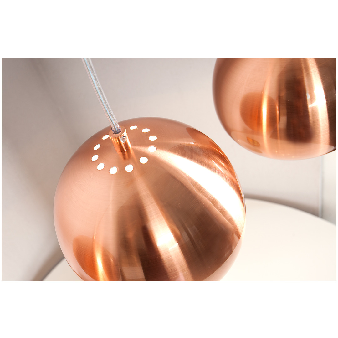 Pakabinamas šviestuvas Copper Ball 3 dalių, reguliuojamas aukštis