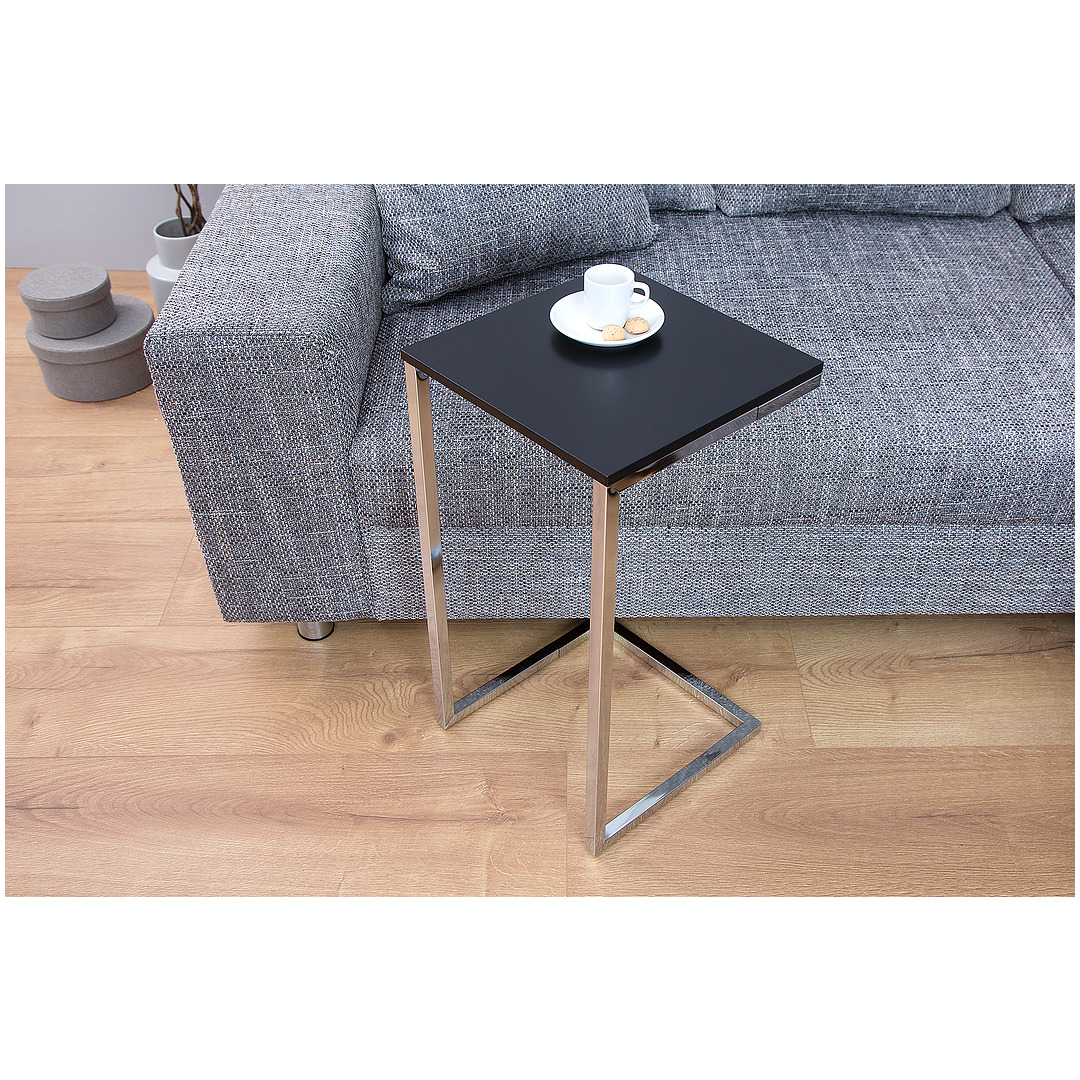 Pristatomas stalas Simply 60 cm, juodos ir sidabro spalvos