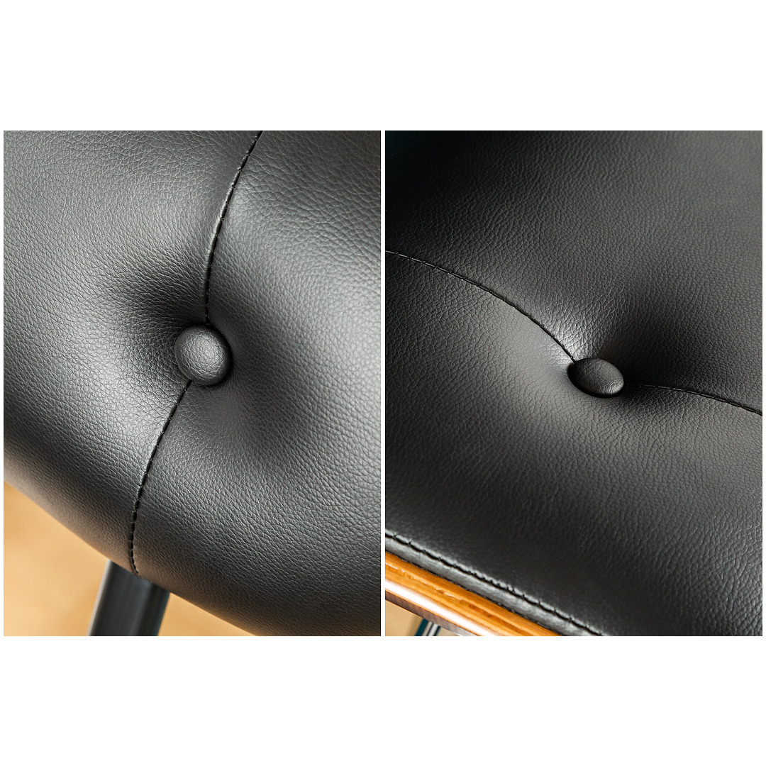 Baro kėdė Classico 115 cm juoda, pasukama, graikinis riešutas