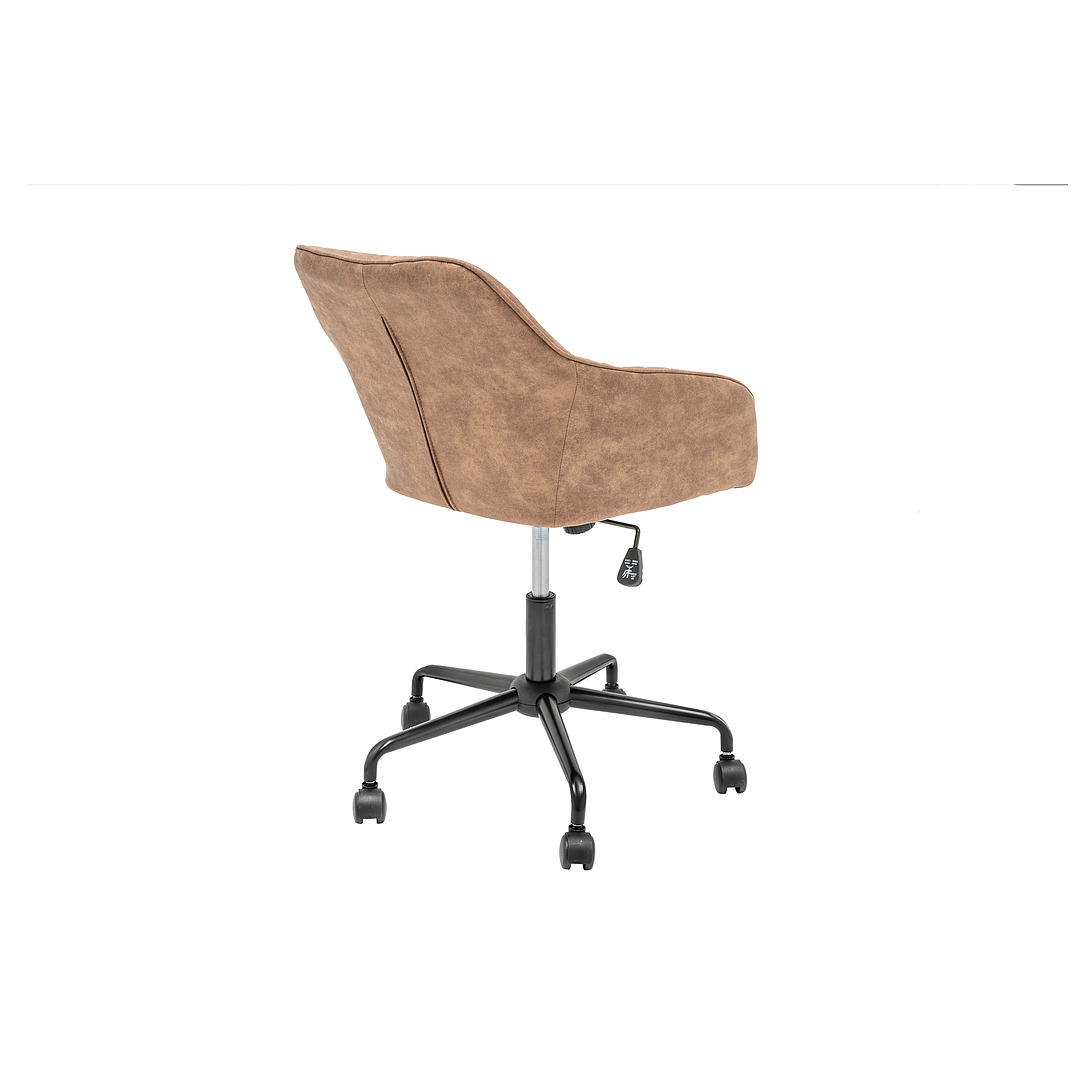Biuro kėdė Turin, pilkai ruda, su ranktūriais, vintažinė