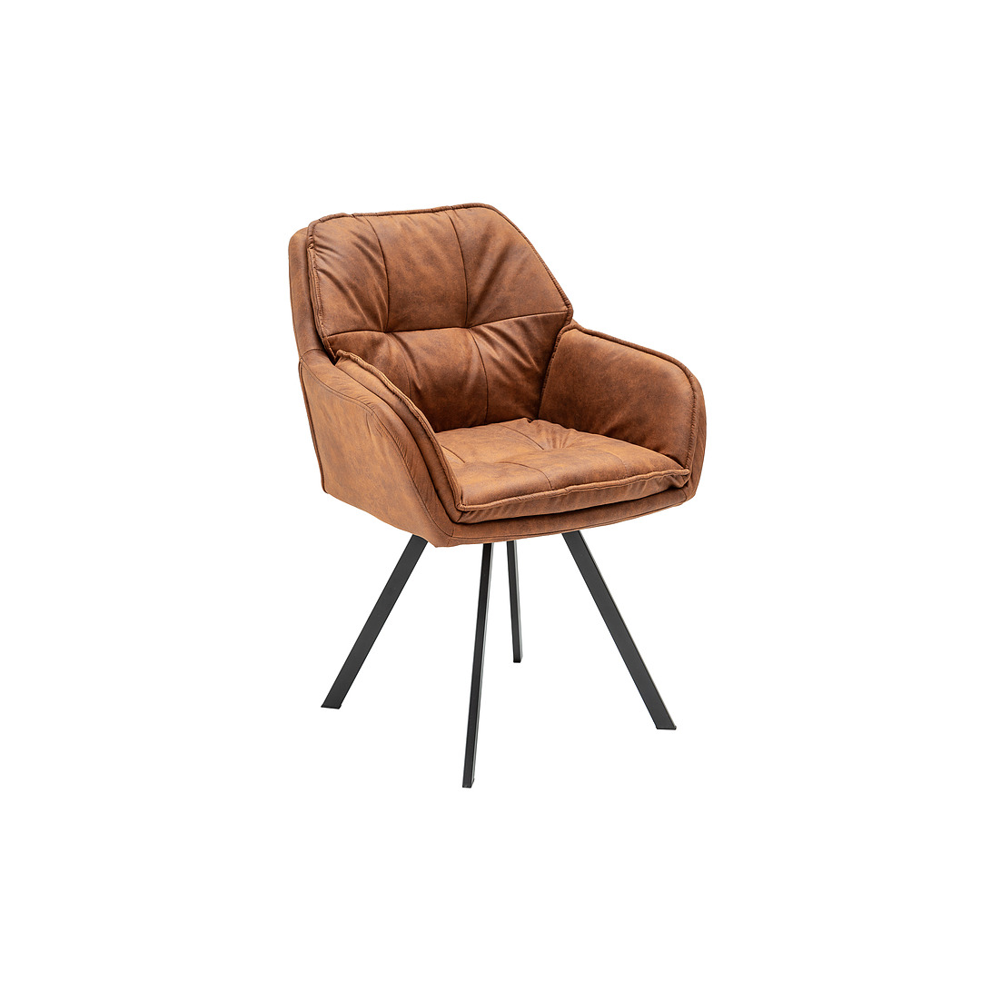 Kėdė Lounger, šviesiai ruda, su ranktūriais, pasukama
